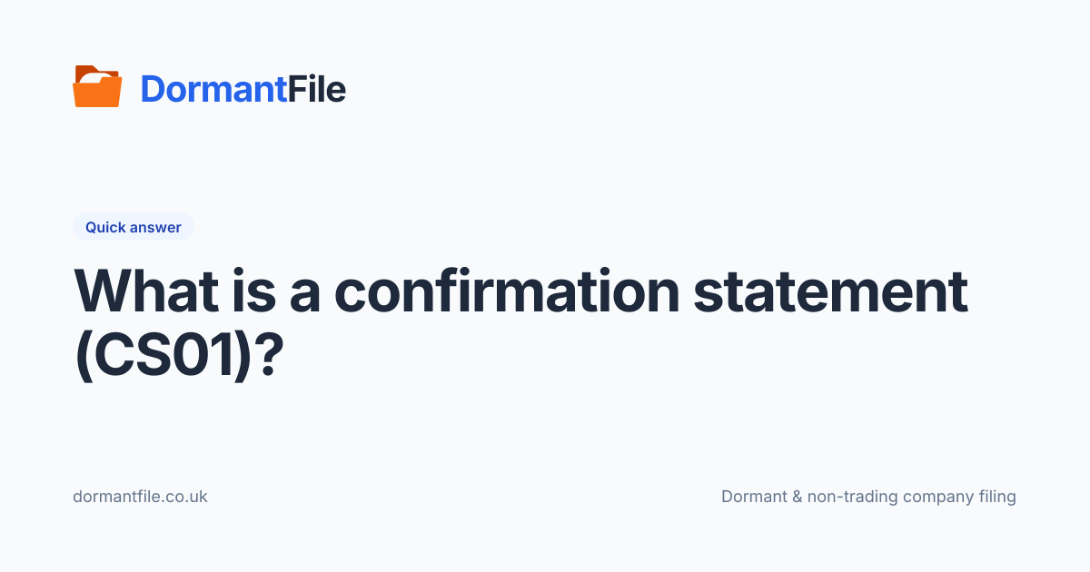 What is a confirmation statement (CS01)? | DormantFile
